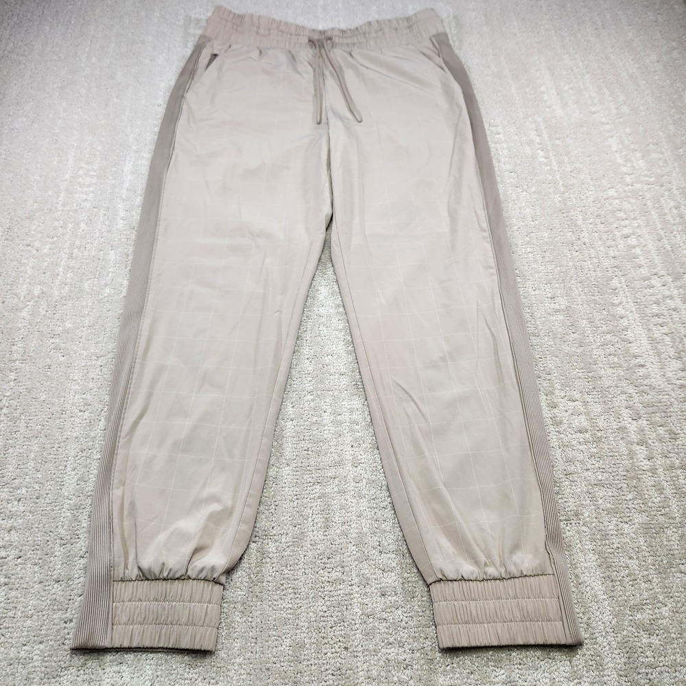 Athleta Brooklyn Textured Jogger Women 6 Stretch Taper Pants Athleisure Plaid